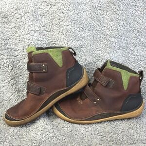 Merrell Prague Euro Hiker Women 8 Bourbon Brown Leather Ankle Boot Felt Gorpcore